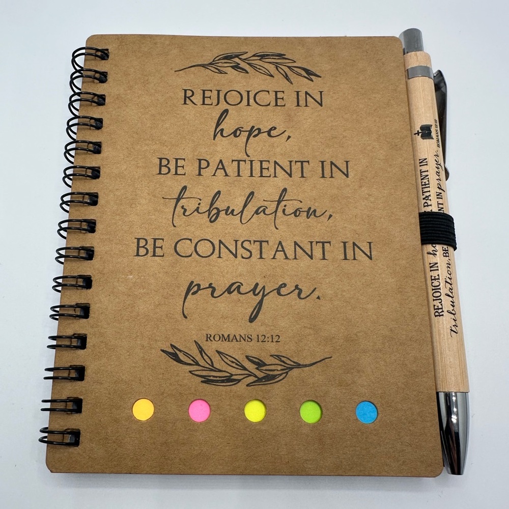 Inspirational Spiral Notebook with Pen and sticky notes